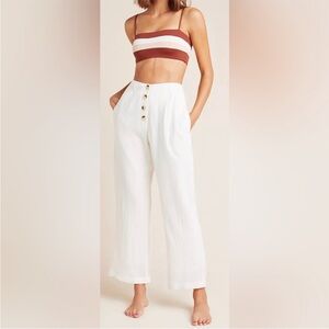L*space white Georgie cotton gauze pants